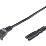Power Cord US - C7 1.8m Black, H05VV-F3x0.75mm2 CU, Male-Female