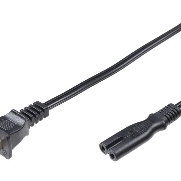 Power Cord US - C7 1.8m Black, H05VV-F3x0.75mm2 CU, Male-Female