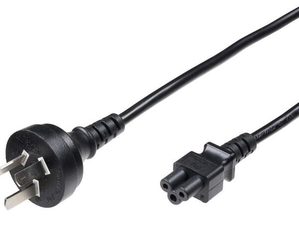 Power Cord China - C5 1.8m Type I to C5, Black H05VV-F3x0.75mm2, CCC & RoHS