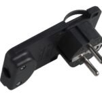 Schuko Angled Power Plug Black, Form : Flat