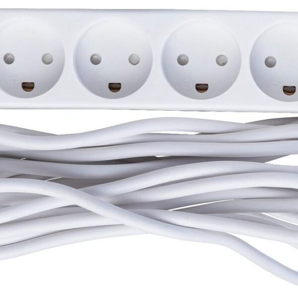 5-way Danish Power Strip 5m With Earth, without ON/OFF  Switch