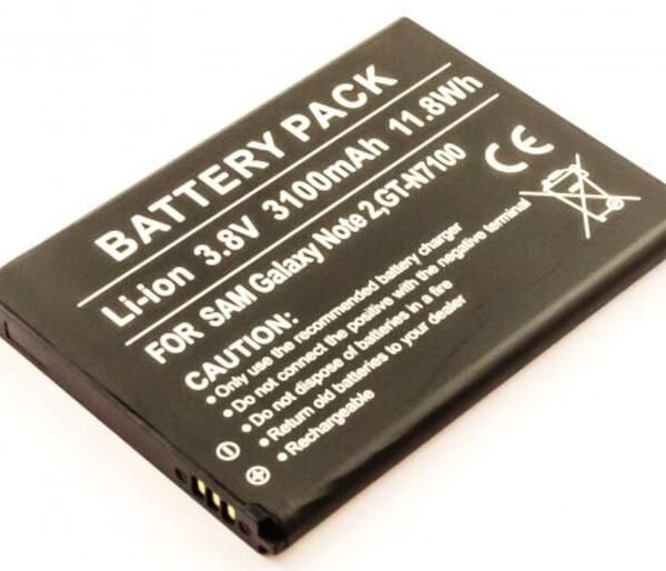 Battery 8.14Wh Li-ion 3.7V  2200mAh for Samsung Mobile  8.14Wh Li-ion 3.8V 2200mAh Samsung Galaxy Note 2 N7100