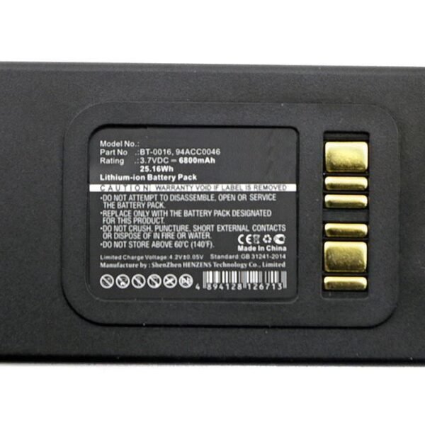 Battery for Datalogic Scanner 25Wh Li-ion 3.7V 6800mAh Black, Skorpio X3, Skorpio X4