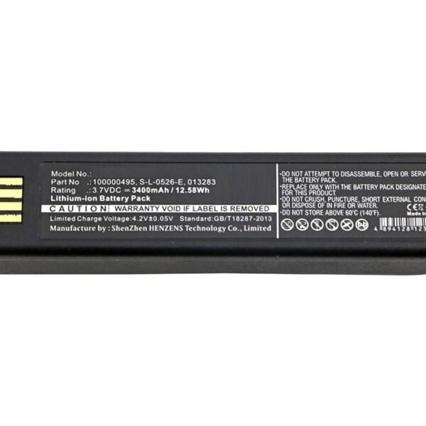 Battery for Honeywell Scanner 13Wh Li-ion 3.7V 3400mAh Black, 1202g, 1902, 1902GHD, 3820, 3820i, 4620, 4820, 4820i, 6320, BAT-SCN01