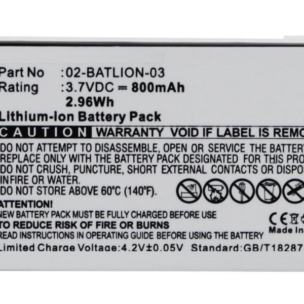 Battery for Opticon Scanner 2.9Wh Li-ion 3.7V 800mAh White, OPL-7724, OPL-7734, OPL-9700, OPL-9712, OPL-9713, OPL-9723