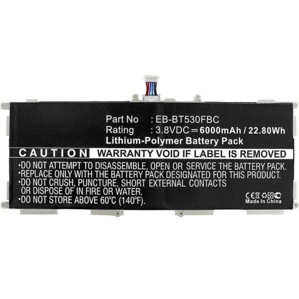 Battery 26Wh Li-ion 3.8V  6800mAh for Samsung Gal Tab4  26Wh Li-ion 3.8V 6800mAh for Samsung Galaxy Tab 4 10.1 SM-T530, Galaxy Tab 4