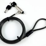 Security lock with keys for  Nano Slot ?4.5mm x 180cm  Cut-resistant 7x7 twisted strand carbon steel, Black GLB220103, Nano Type,