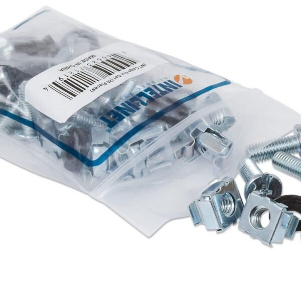 Cage Nut Set (20 Pack), M6  Nuts, Bolts and Washers,  Suitable for Network Cabinets/Server Racks, Plastic Storage Jar Cage Nut Set