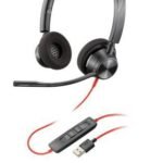 Blackwire 3320 eadset, Head-band, Calls &  Music, Black, Binaural, PTT, Play/Pause, Track <lt/>, Track <gt/>, Volume +,