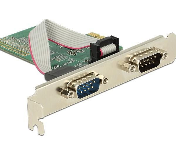 PCI Express x1 Card to 2 x  Serial RS-232 89555, PCIe,  Serial, PCIe 2.0, RS-232, ASIX AX99100, 0.000234 Gbit/s