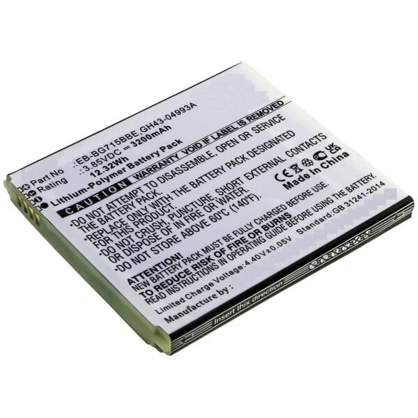 Battery 12.32Wh Li-Pol 3.85V  3200mAh for Samsung 12Wh  Li-Pol 3.85V 3200mAh, for Samsung Galaxy Xcover Pro, SM-G715, SM-G715U,