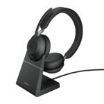 Evolve2 65, Link380c MS  Stereo Stand Black Evolve2  65, MS Stereo, Headset, Head-band, Office/Call center, Black, Binaural,