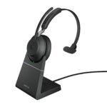Evolve2 65, Link380a UC Mono  Stand Black Evolve2 65 USB-A  UC Mono with Charging Stand - Black, Headset, Head-band, Office/Call center,