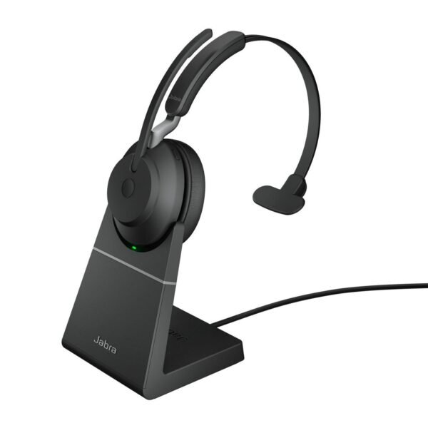 Evolve2 65, Link380a UC Mono  Stand Black Evolve2 65 USB-A  UC Mono with Charging Stand - Black, Headset, Head-band, Office/Call center,