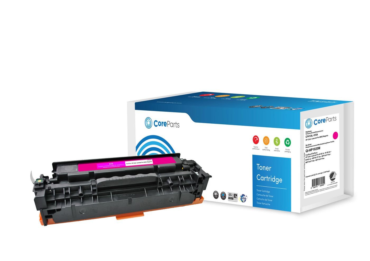 Img_27929278.jpg Toner Magenta CF413A Pages: 2.300 Nordic Swan HP Color LaserJet Pro M452 (410A) Series - Image 1