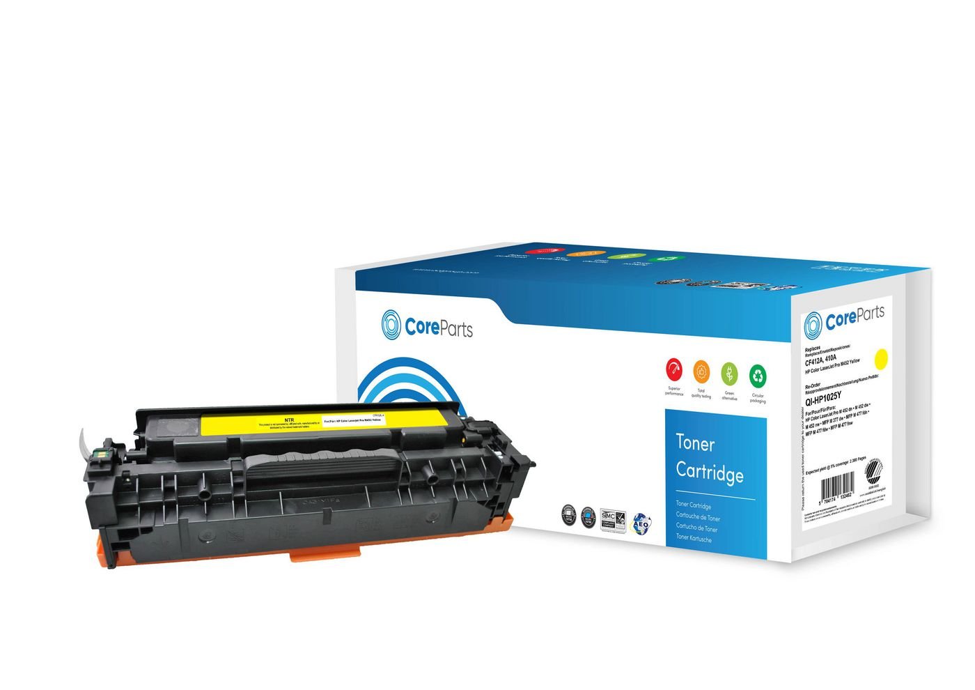 Img_27929279.jpg Toner Yellow CF412A Pages: 2.300 Nordic Swan HP Color LaserJet Pro M452 (410A) Series - Image 1