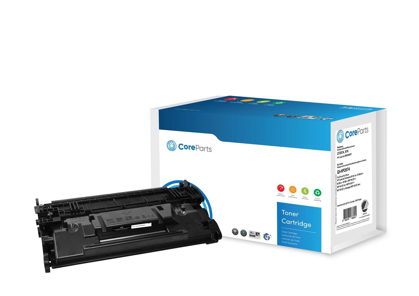 Img_27929473.jpg Toner Black CF287A Pages: 9.000, Nordic Swan HP LaserJet M506/M527 (87A) - Image 1