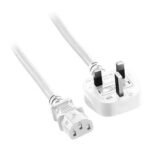 Power Cord UK Type G - C13 2M  white UK Type G, BS 1363 -  C13 H05VV-F 3G0,75, 13A fuse