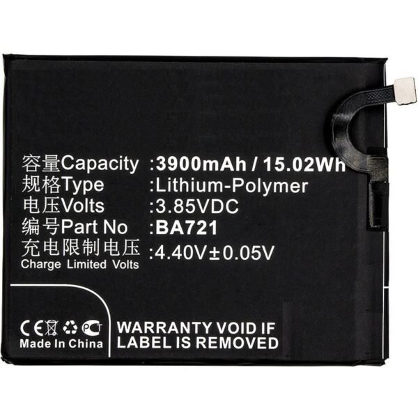 Battery 14.82Wh Li-ion 3.8V  3900mAh for Meilan Mobile  14.82Wh Li-ion 3.8V 3900mAh BA721