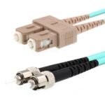 ST/UPC-SC/UPC 5m  OM3 Fibre  Patch Cable MM Duplex LSZH  OD: 2mm, 0.3dB Aqua