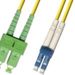 SC/APC-LC/UPC 5m OS2 Fibre  Patch Cable SM Duplex LSZH  OD: 2mm, 0.3db Yellow