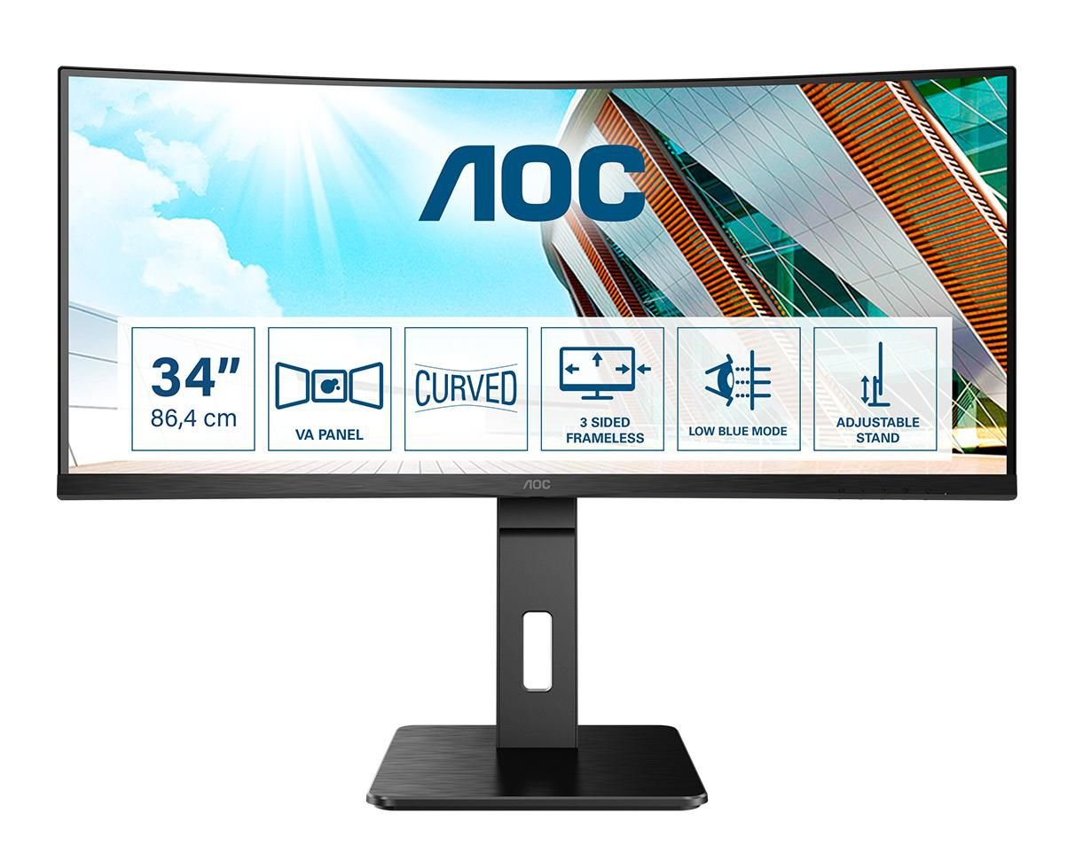 Img_29123878.jpg P2 CU34P2A LED display 86.4 cm (34") 3440 x 1440 pixels Quad HD Black AOC P2 CU34P2A, 86.4 cm (34"), 3440 x 1440 pixels, Quad HD, LED, - Image 1