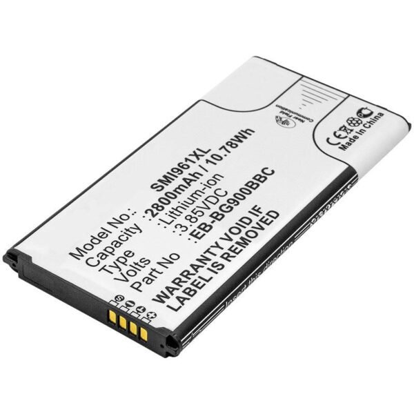 Battery 10.64Wh Li-ion 3.8V  2800mAh, with NFC for Samsung  Mobile 10.64Wh Li-ion 3.8V 2800mAh EB-BG900BBC, EB-BG900BBE, EB-BG900BBK,