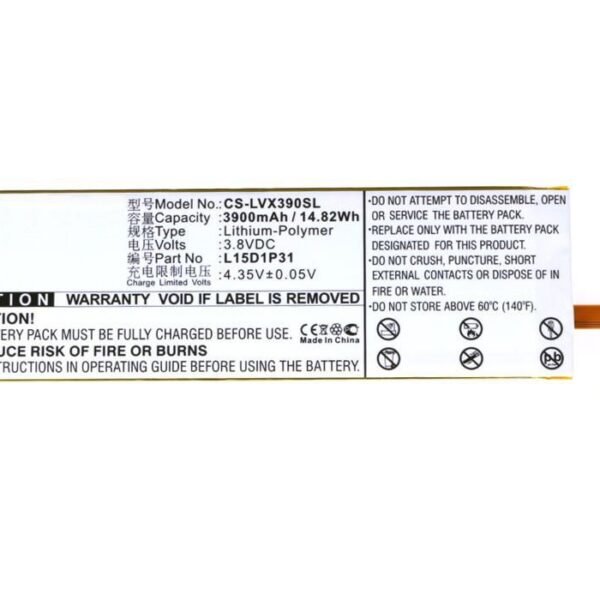 Battery 14.82Wh Li-Pol 3.8V  3900mAh Black for Lenovo  Tablet 14.82Wh Li-Pol 3.8V 3900mAh Black for Lenovo Tablet Yoga Tab 3 Pro, Yoga