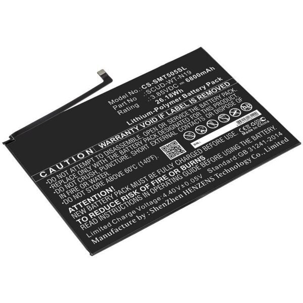 Battery 26.18Wh Li-Pol 3.85V  6800mAh Black for Samsung  Tablet 26.18Wh Li-Pol 3.85V 6800mAh Black for Samsung Tablet Galaxy Tab A7 10.4