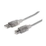 Hi-Speed USB 2.0 Device Cable USB-A to USB-B Cable, 5m,  Male to Male, 480 Mbps (USB 2.0), Translucent Silver, Polybag, 5 m, USB A, USB