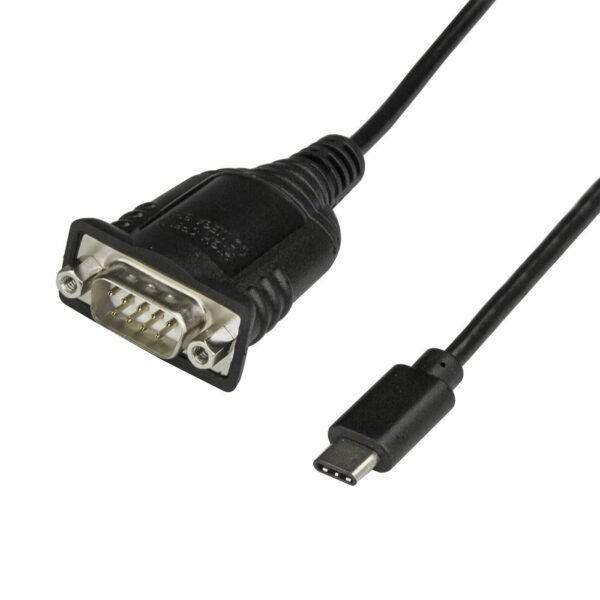 USB C TO RS232 CABLE USB-C to Serial Adapter with  COM Retention, USB C, DB-9, Male/Male, 0.4 m, Black