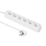6-way Schuko Socket 5M White