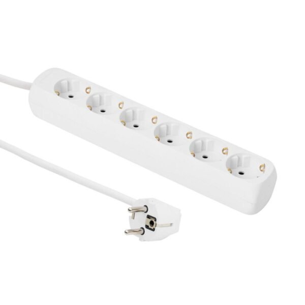 6-way Schuko Socket 5M White