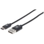Usb-C To Usb-A Cable, 1M,  Male To Male, Black, 480 Mbps  (Usb 2.0), Equivalent To Usb2Ac1M, Hi-Speed Usb, Lifetime Warranty, Polybag