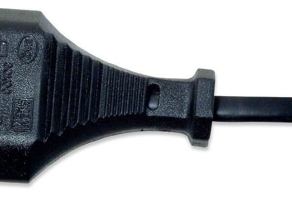 Power Cord/Cable, Euro 2-Pin  (Cee 7/16) Plug To C7 Female  (Figure Of Eight), 1.8M, 2.3A, Black, Lifetime Warranty, Polybag