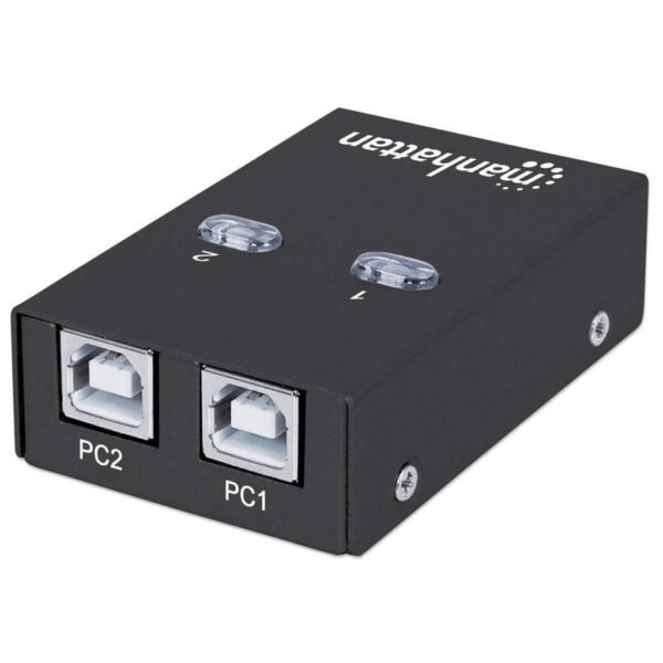 Usb-A Automatic Sharing  Switch, 2X Usb-B Ports, 480  Mbps (Usb 2.0), Dual Control (Auto-Sensing Or Manual), Bus Powered, Hi-Speed