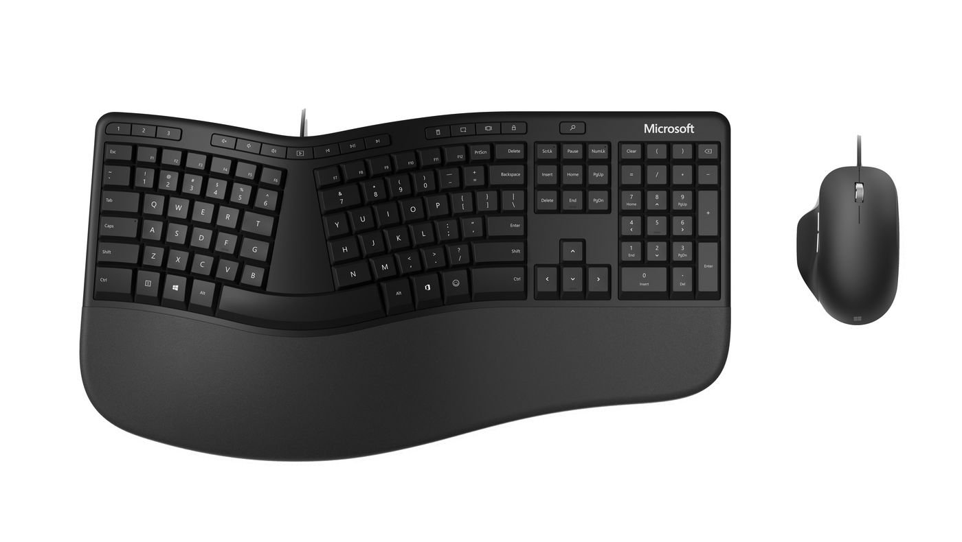 Img_31036585.jpg Ergonomic Desktop Keyboard Mouse Included Usb Qwerty Nordic Black - Image 1