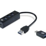 Hubbies 4-Port Usb 3.0 Hub  With Usb-C Otg Adapter