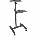 Mobile Projector And Laptop  Stand/Cart - Heavy Duty  Portable Projector Stand (2 Shelves, Hold 22Lb/10Kg Each) - Height Adjustable