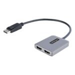 Dp To Dual Hdmi Mst Hub -  Dual Hdmi 4K 60Hz -  Displayport Multi Monitor Adapter With 1Ft / 30Cm Cable - Dp 1.4 Multi Stream