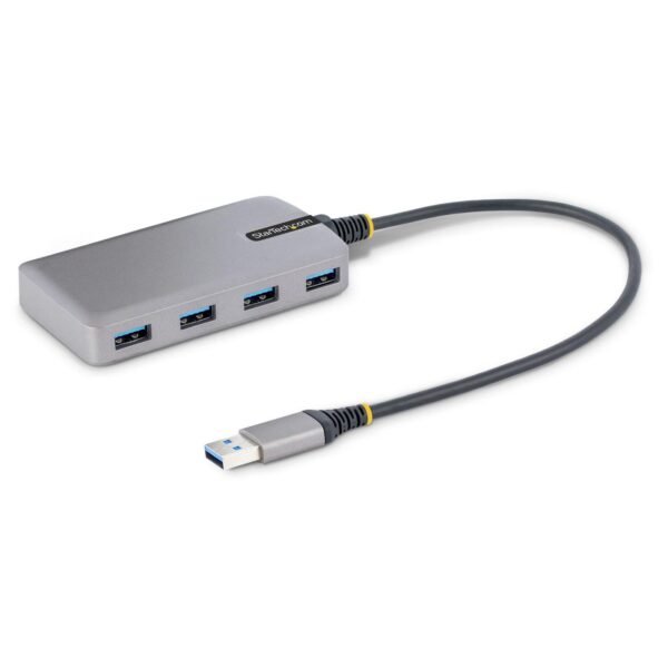 4-Port Usb Hub - Usb 3.0  5Gbps, Bus Powered, Usb-A To  4X Usb-A Hub W/ Optional Auxiliary Power Input - Portable Desktop/Laptop Usb