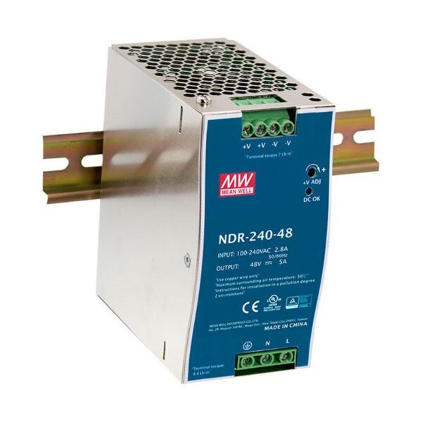 48V Dc Industrial Power  Supply, 240W, Din-Rail, Poe  Ready