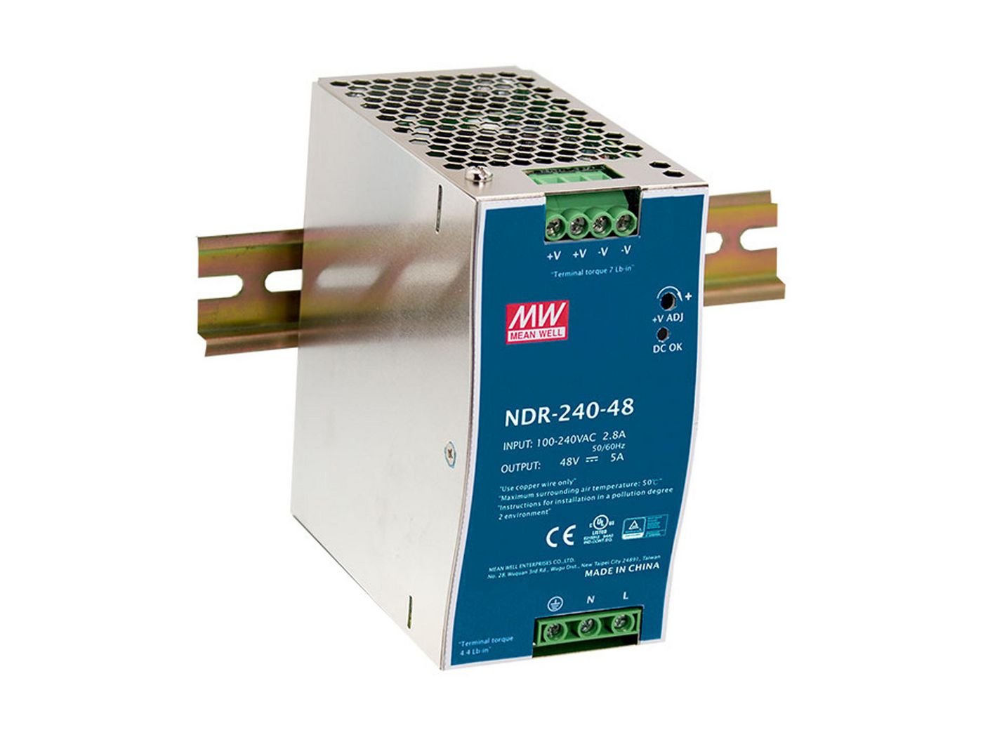 Img_31187622.jpg 48V Dc Industrial Power Supply, 240W, Din-Rail, Poe Ready - Image 1