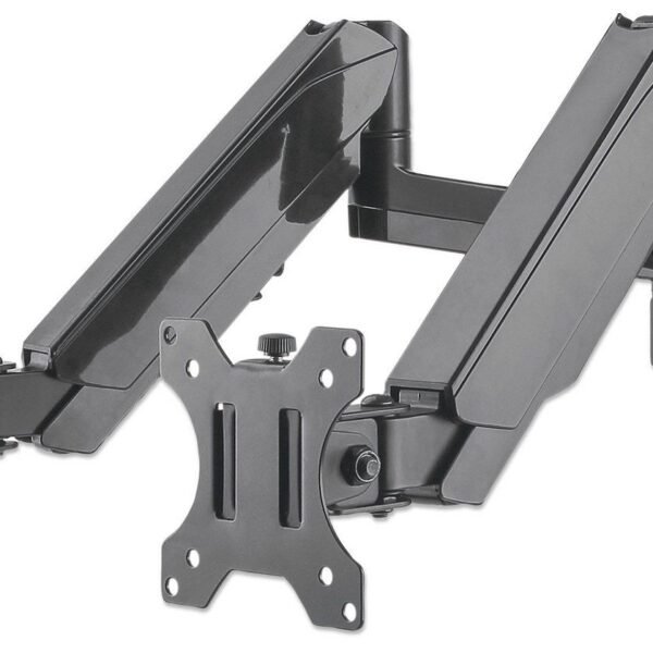 Tv & Monitor Mount, Wall,  Full Motion (Gas Spring), 2  Screens, Screen Sizes: 17-32", Black, Dual Screen, Vesa 75X75 To 100X100Mm, Max