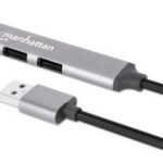 Usb-A 4-Port Hub, 4X Usb-A  Ports (1X 5 Gbps Usb 3.2 Gen1  Aka Usb 3.0, 3 X 480 Mbps Usb 2.0), Bus Powered, Aluminium, Space Grey, Three