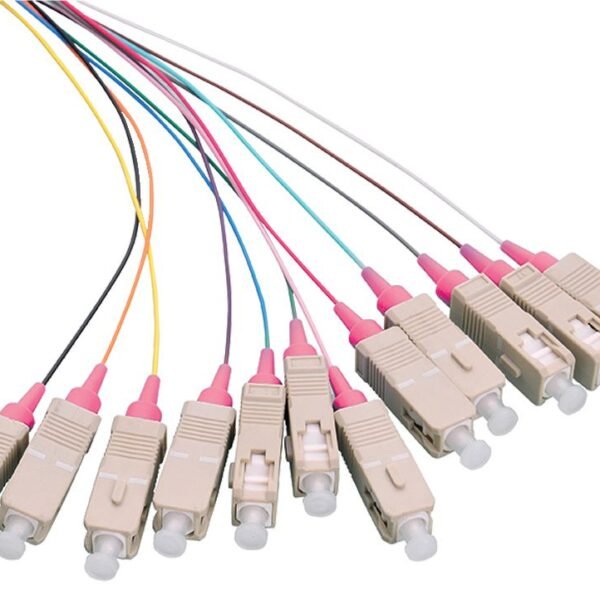 Fiber Pigtail Set 12x SC OM4  2M Colored with Violet  Connector