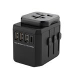 World Travel Adapter, 3 USB A  ports and 1 USB-C port, with  Universal to EU power plug