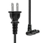 Power Cord US type A to  angled C7 2M Black