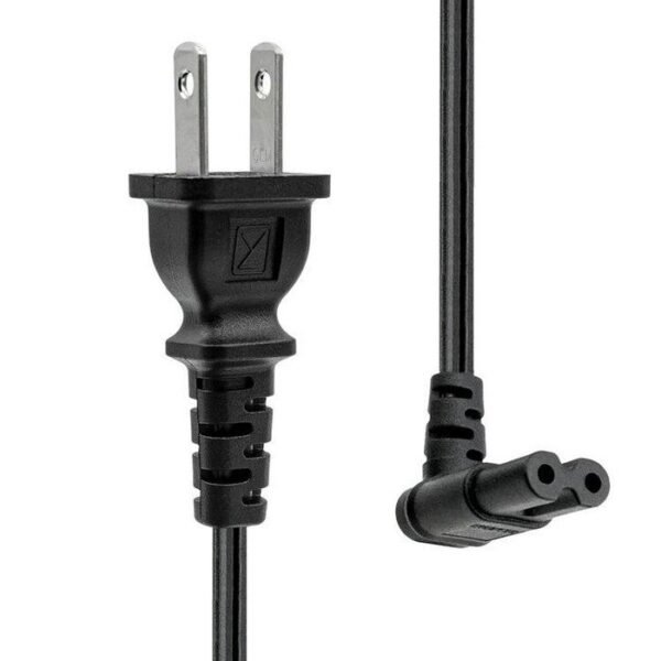 Power Cord US type A to  angled C7 2M Black