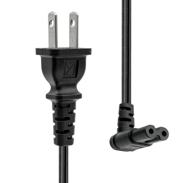 Power Cord US type A to  angled C7 2M Black
